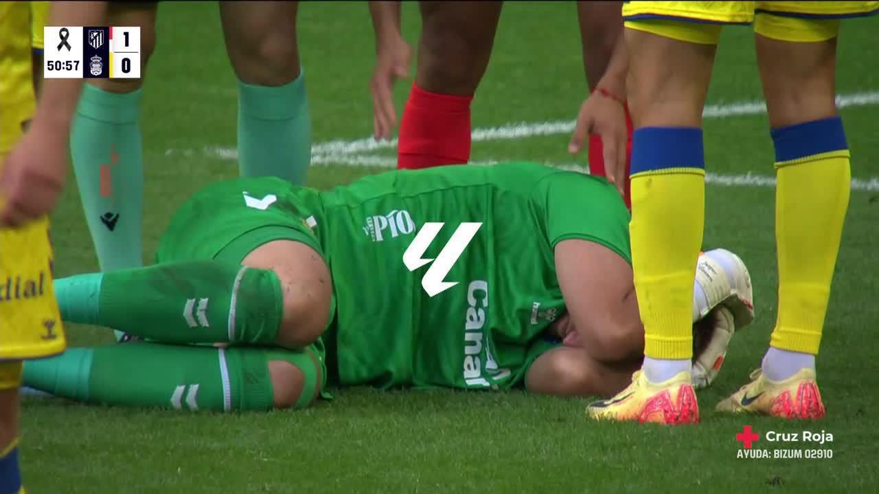 Las Palmas keeper Jasper Cillessen stretchered off the field