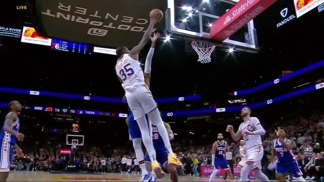 KD's clutch bucket lifts Suns over Sixers in crunch time