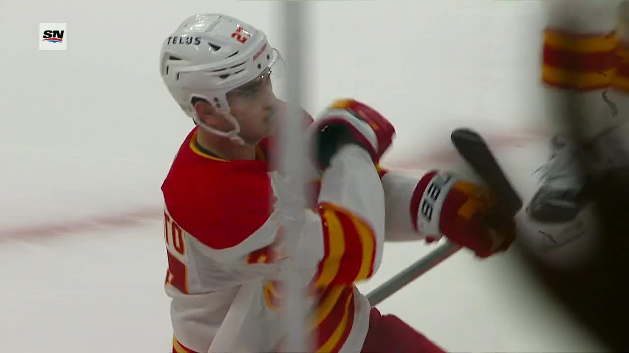 Matt Coronato slaps OT winner off faceoff for Calgary