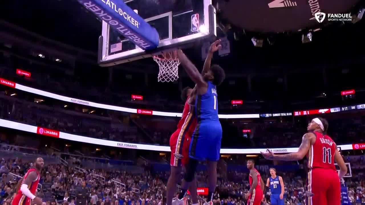 Jonathan Isaac dunks over Yves Missi with emphatic poster