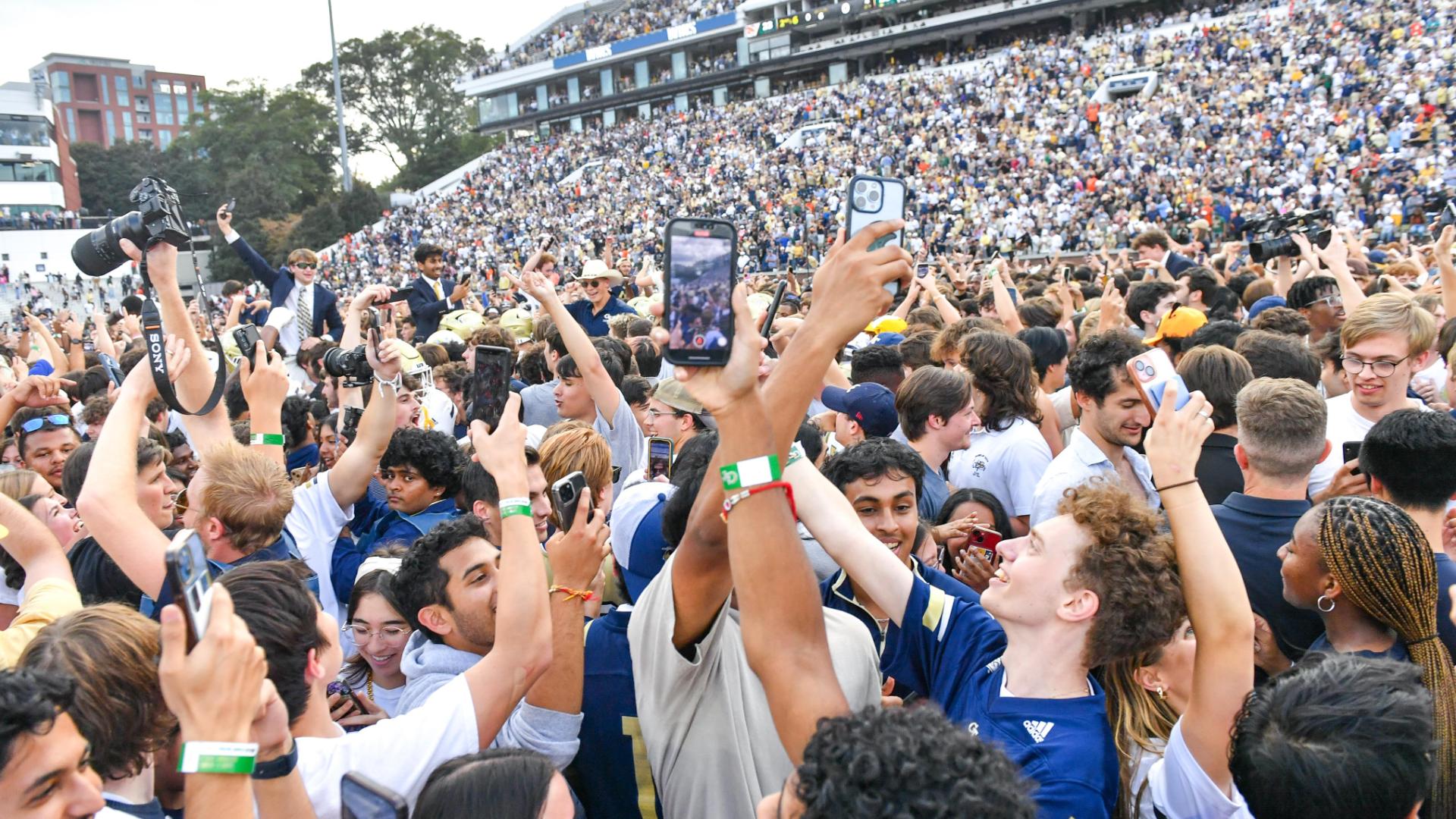 Georgia Tech storms field and hands No. 4 its Miami first loss of season