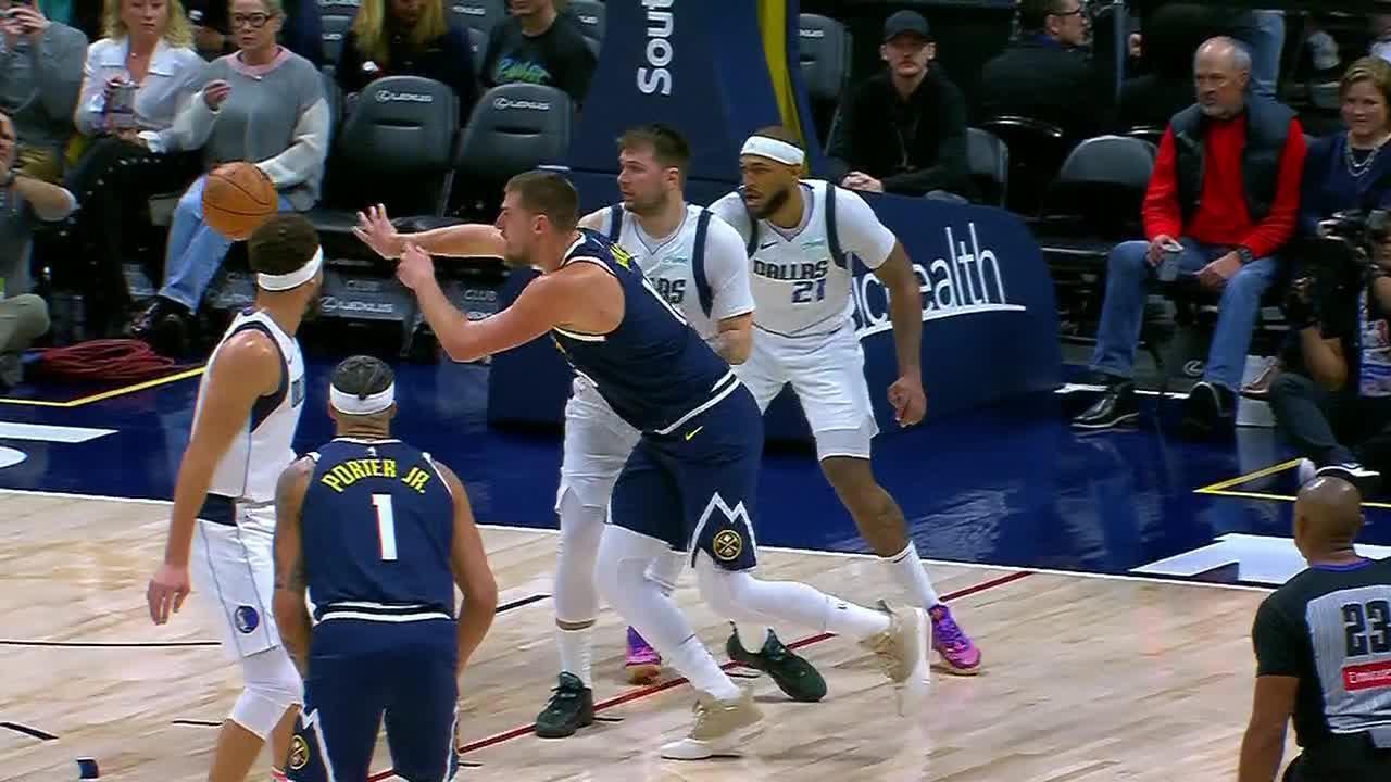 Jokic whips a no-look assist around Luka