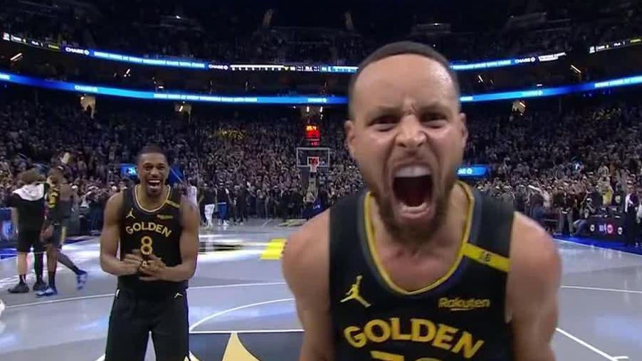 Steph screams at the camera after big-time 3