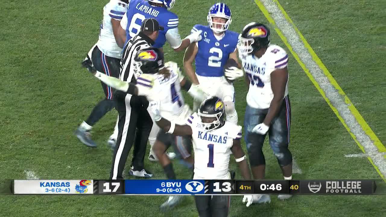 Kansas shuts down BYU on 4th down to secure the upset