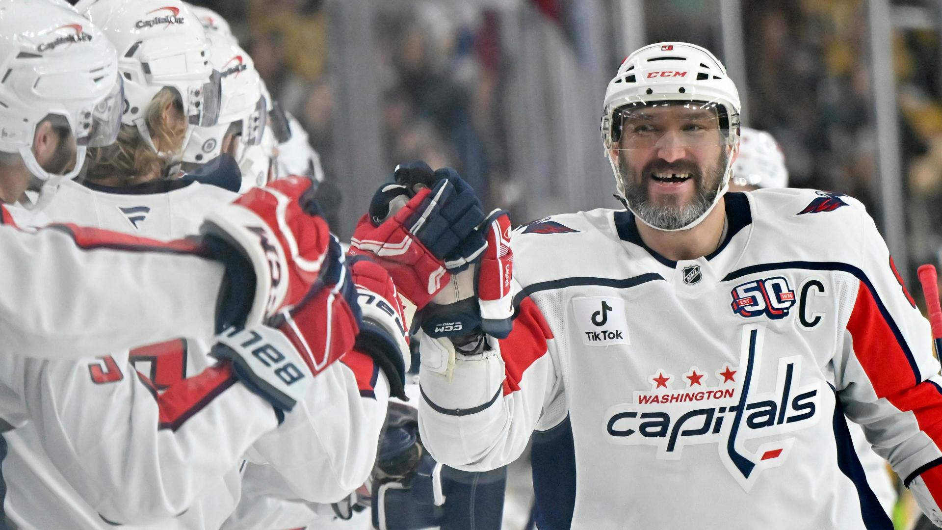 Ovechkin's 864th goal tips off defender's stick