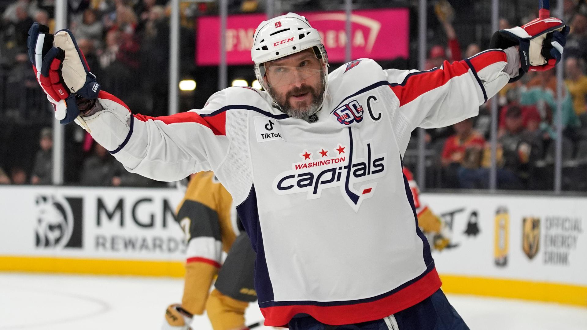 Ovechkin up to 866 career goals after hat trick vs. Vegas