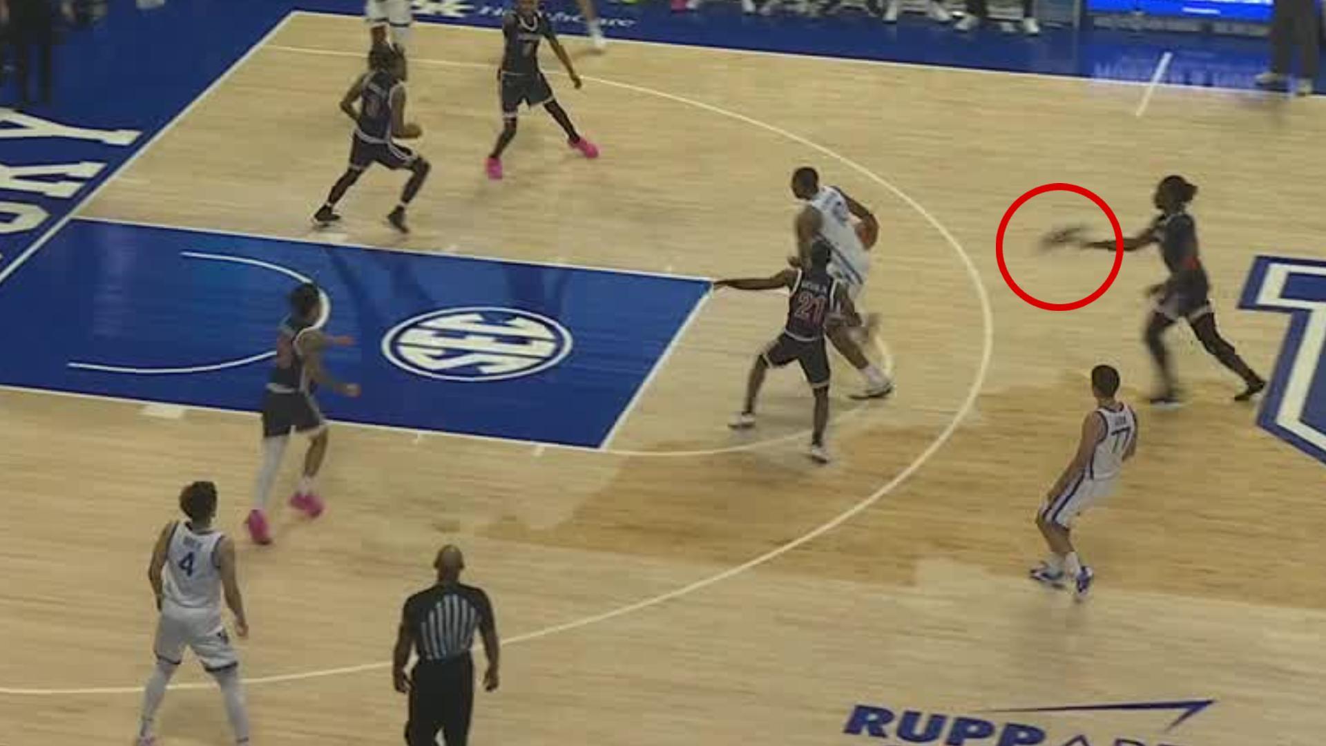 Jackson State player attempts chase-down block with ... his shoe?