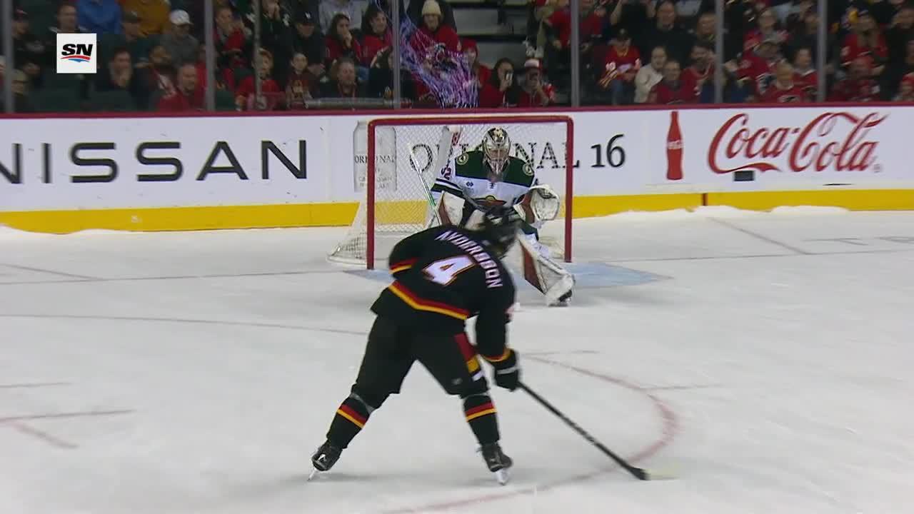 Rasmus Andersson wins shootout for the Flames