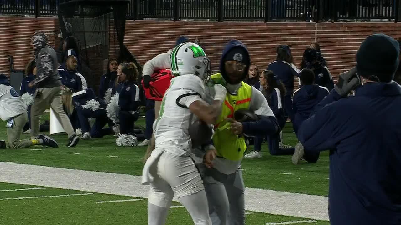 Marshall player throws ball boy to the ground after game