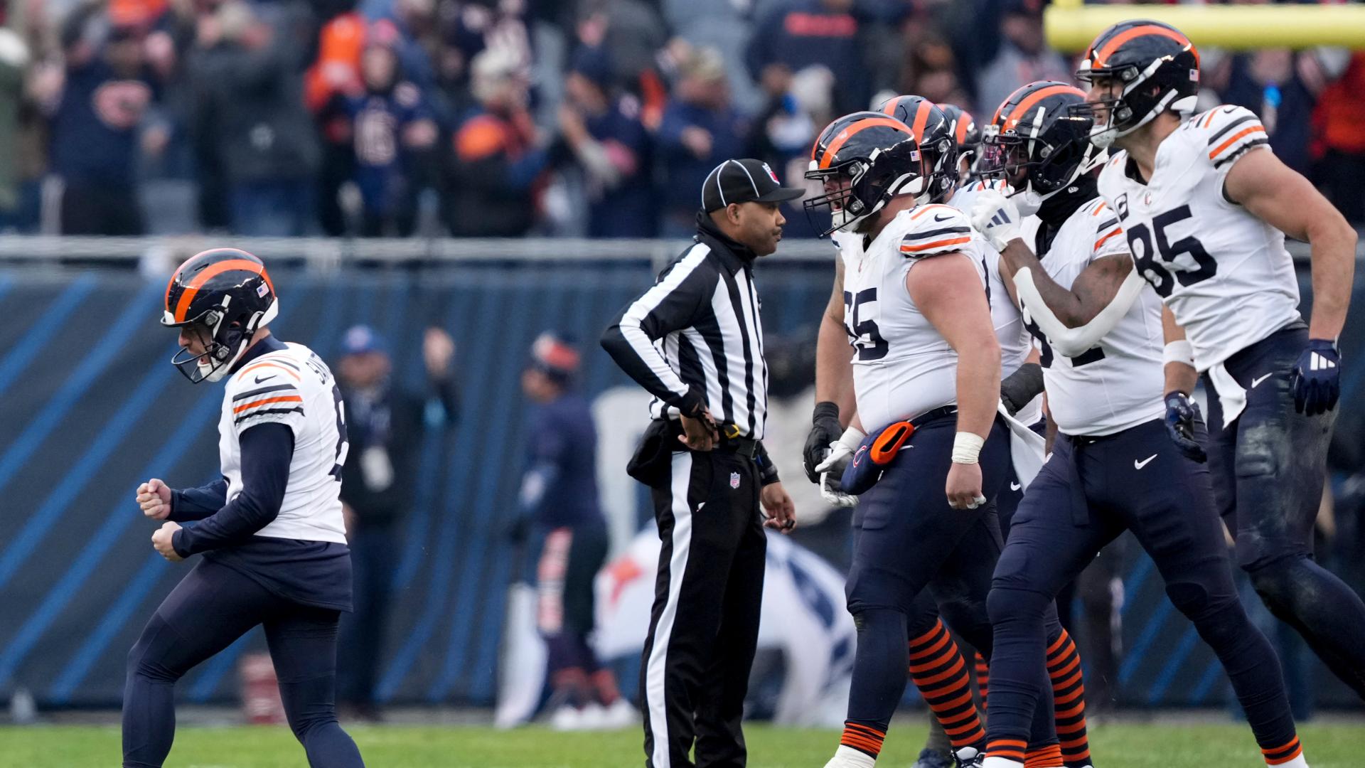 Bears force OT with TD, 2-point conversion, onside kick, FG in 22 seconds