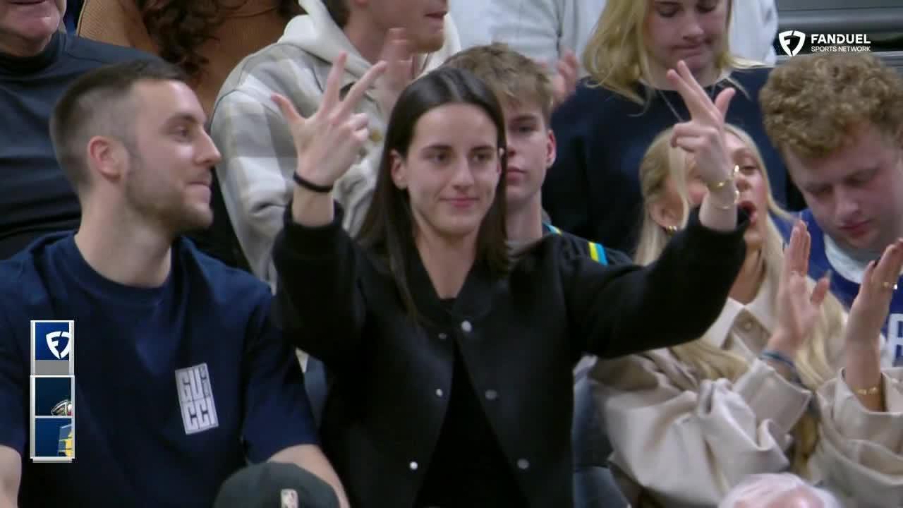 Caitlin Clark approves of Tyrese Haliburton's 7th 3-pointer of the night