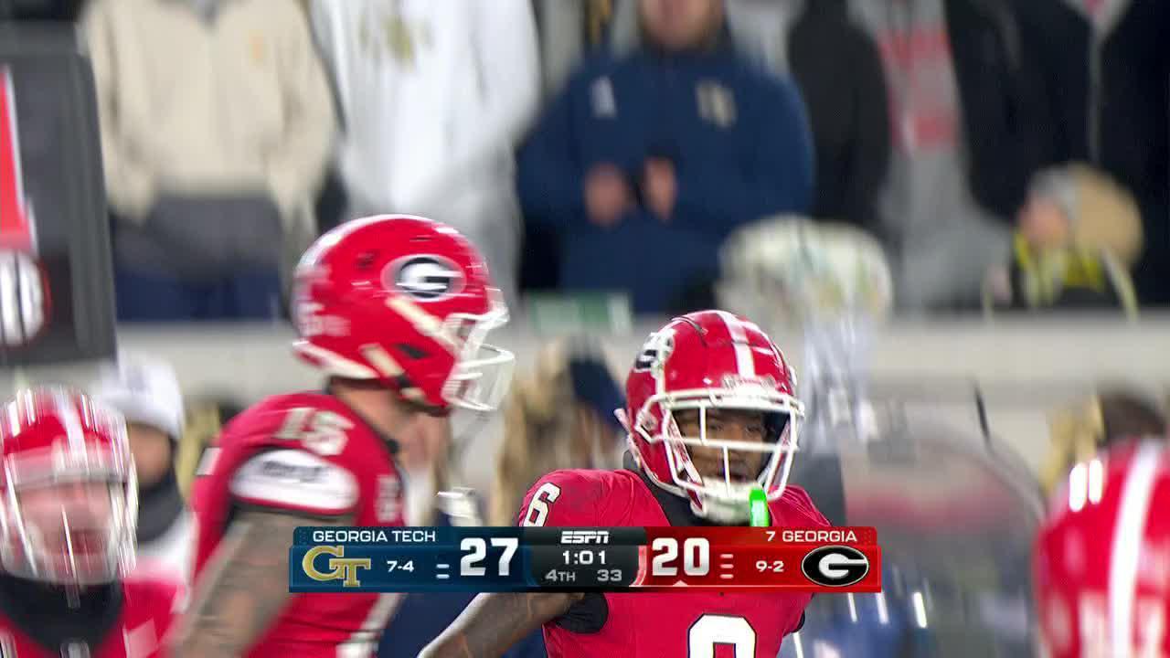 Georgia ties up score as Beck, Lovett connect for 2nd TD