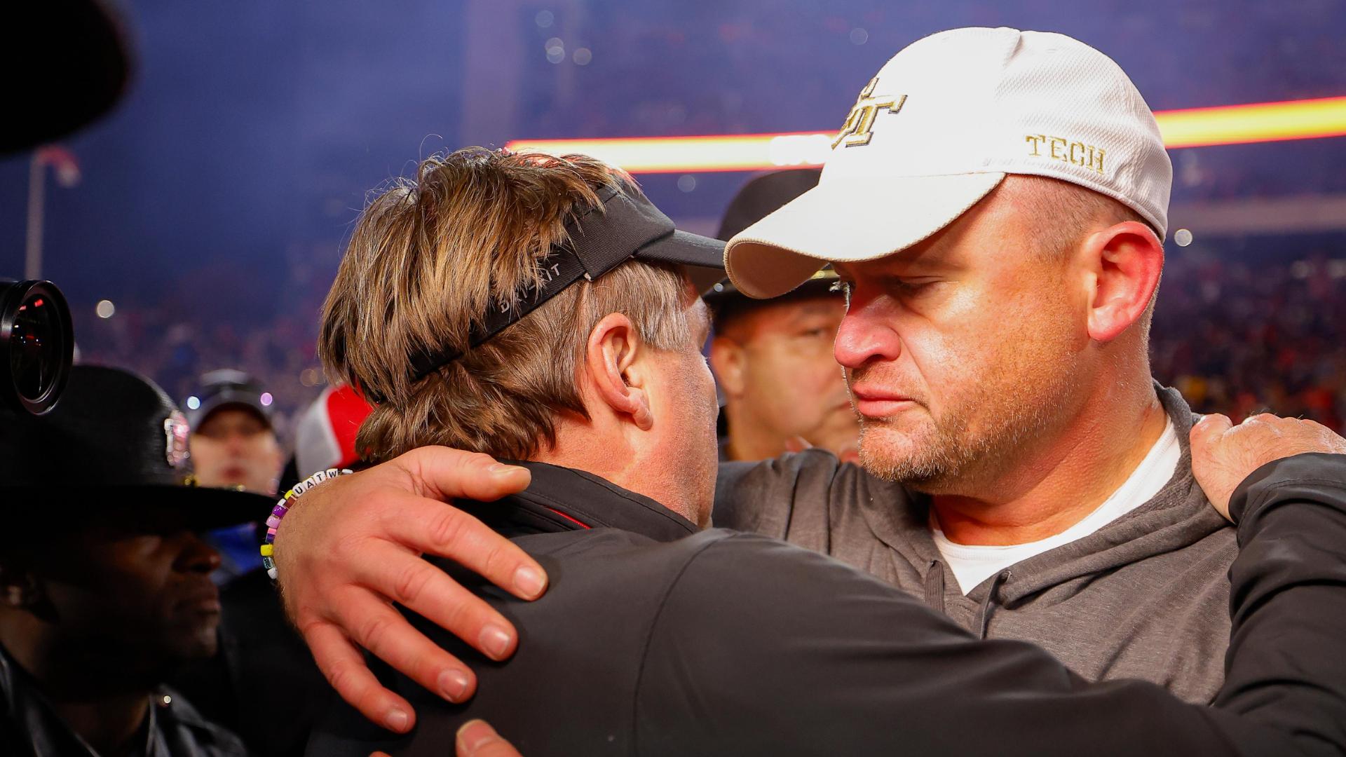 Kirby Smart consoles emotional GT coach after epic 8OT battle