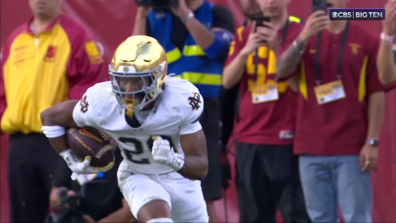 ND's Christian Gray takes off for 99-yard pick-six