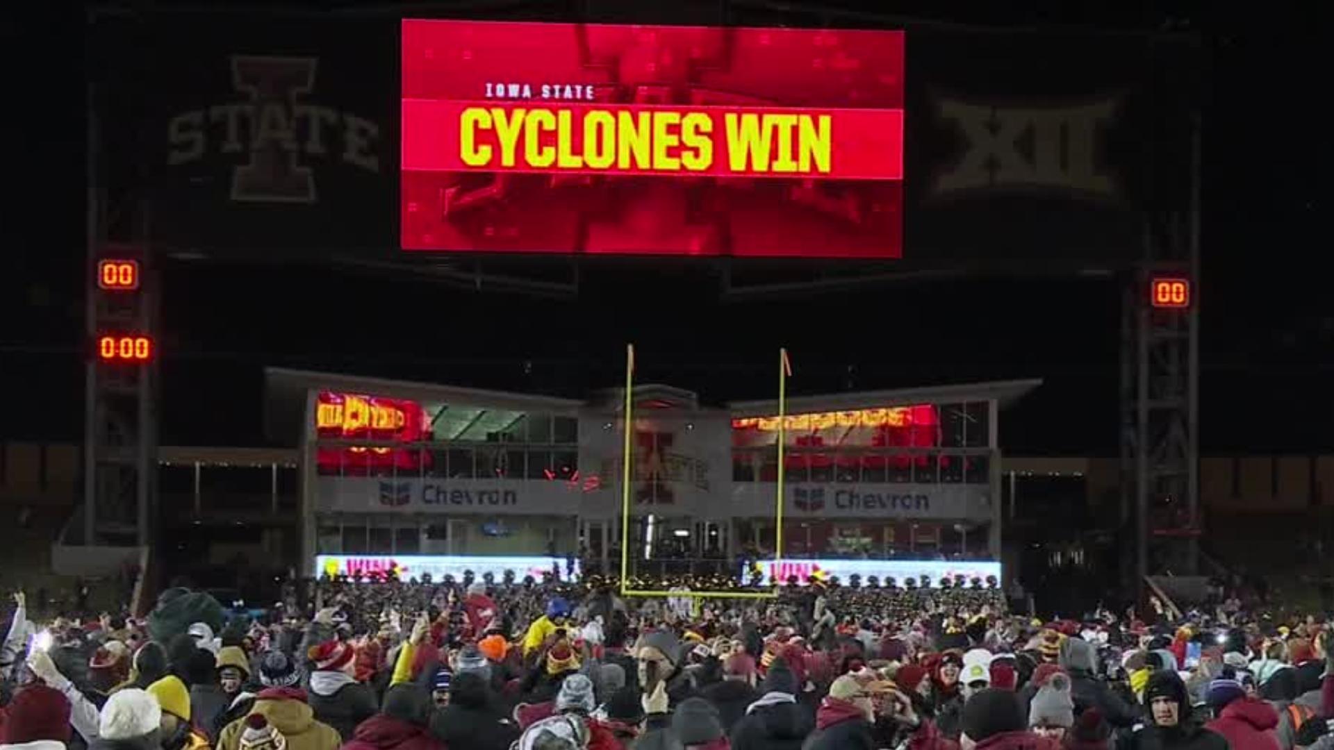 Iowa State fans storm field as Cyclones secure first 10-win season