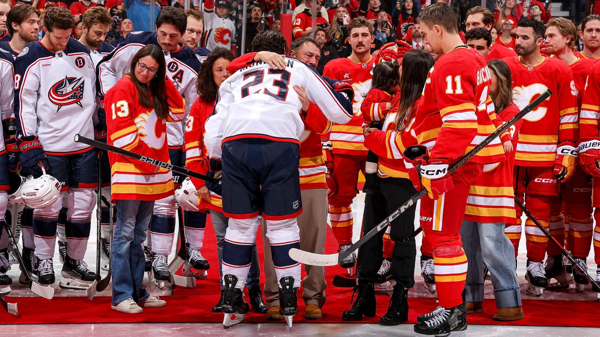 Flames honor Johnny and Matthew Gaudreau with ceremonial faceoff