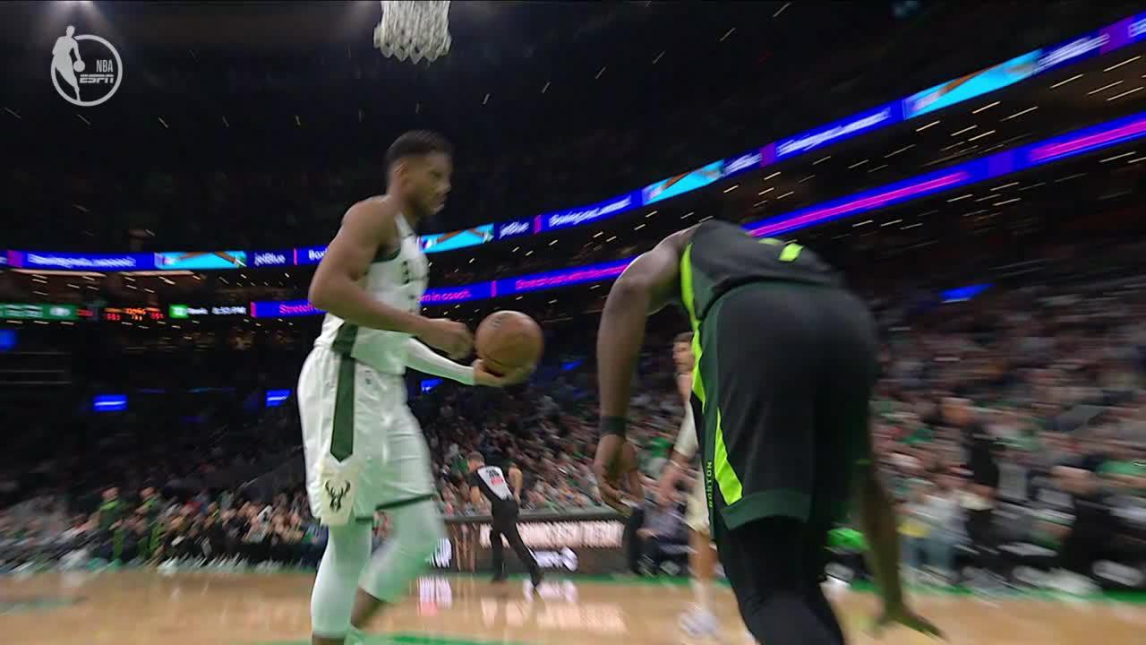 Jaylen Brown T'd up after hitting Giannis with 'too small' celebration