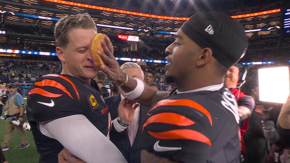 Ja'Marr Chase doughnuts Joe Burrow after MNF win