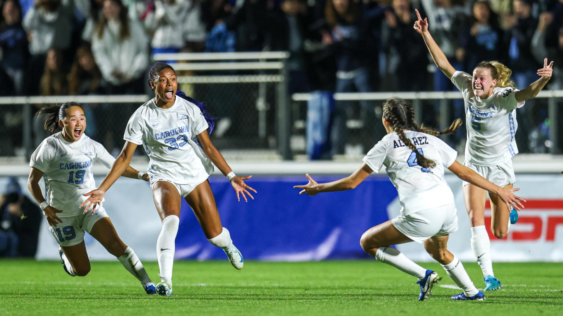 Olivia Thomas curls in a beauty of a free kick for UNC