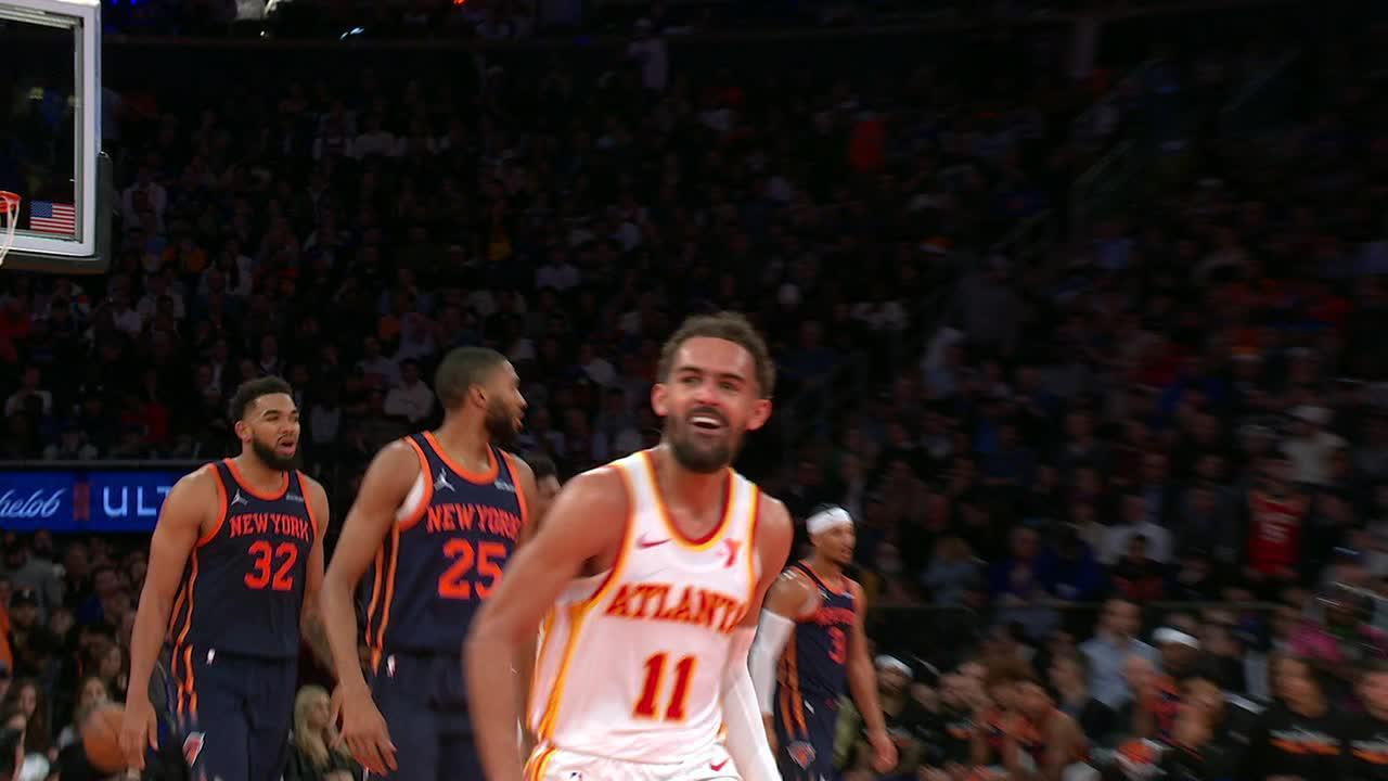 Trae Young skips down court to taunt MSG crowd as Hawks pull away