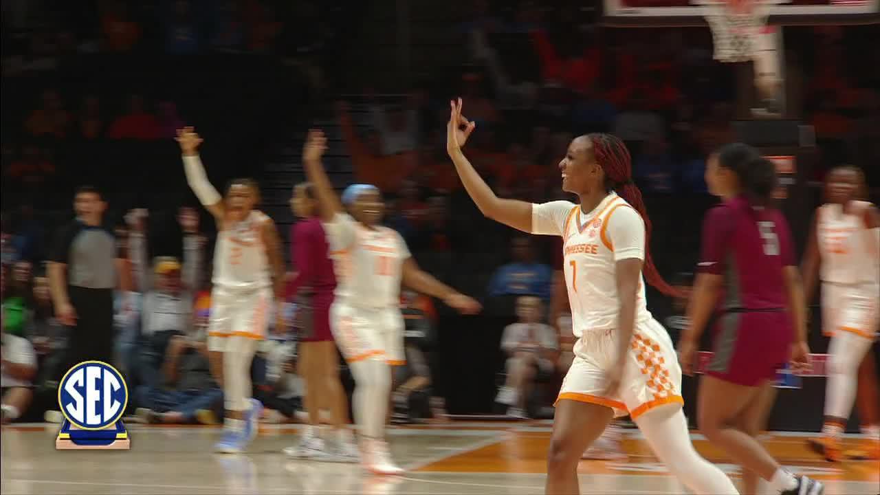 Samara Spencer nails a deep 3-point buzzer-beater for Tennessee