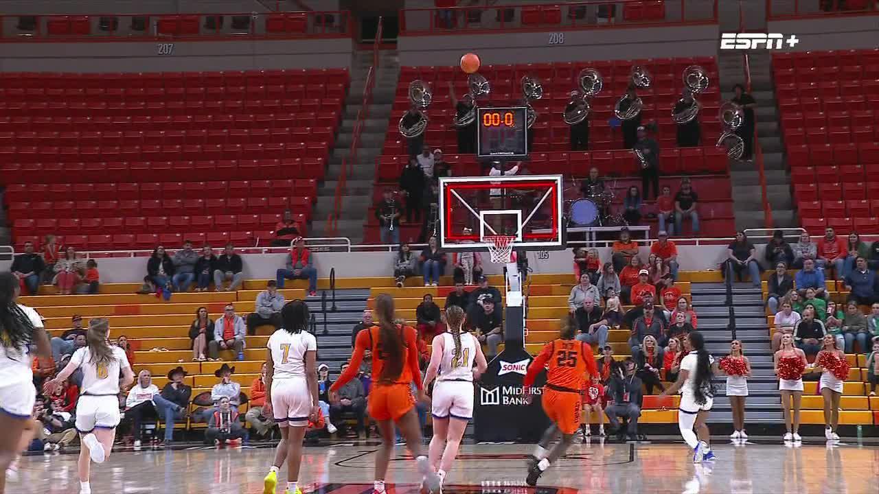 Alexia Smith drills half-court heave for Oklahoma State