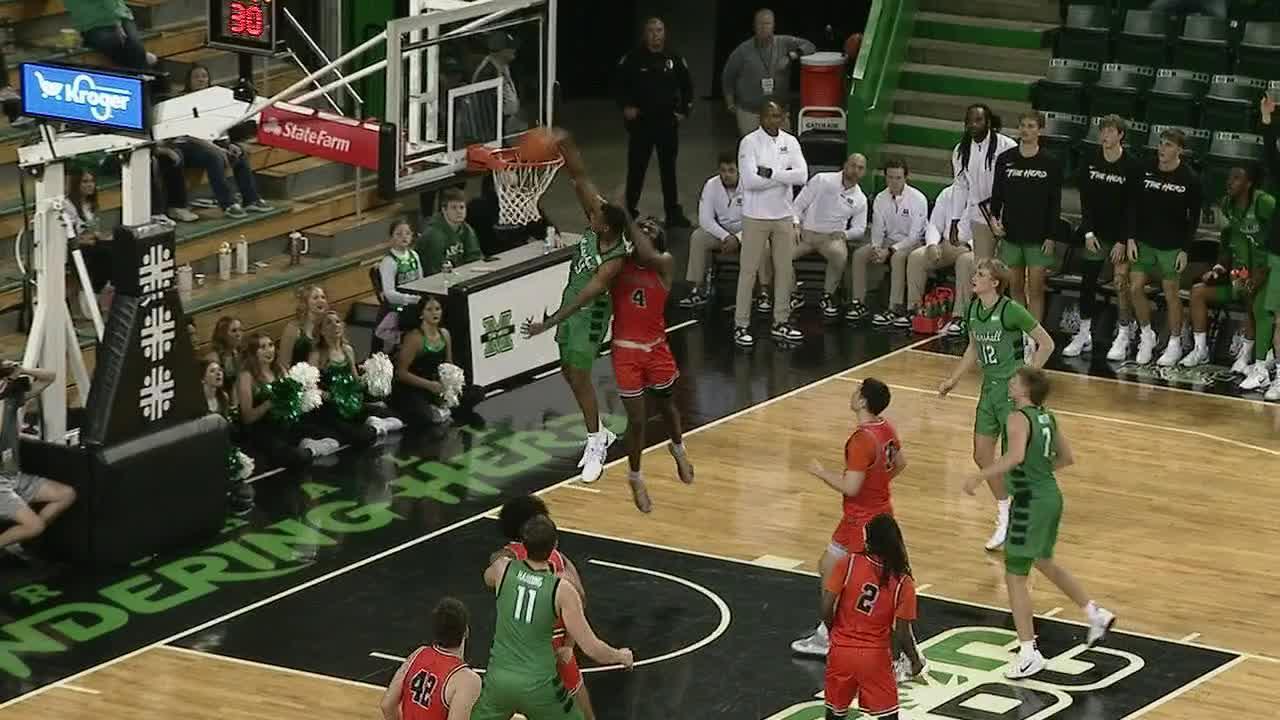 Kaiden White throws down big putback jam for Marshall