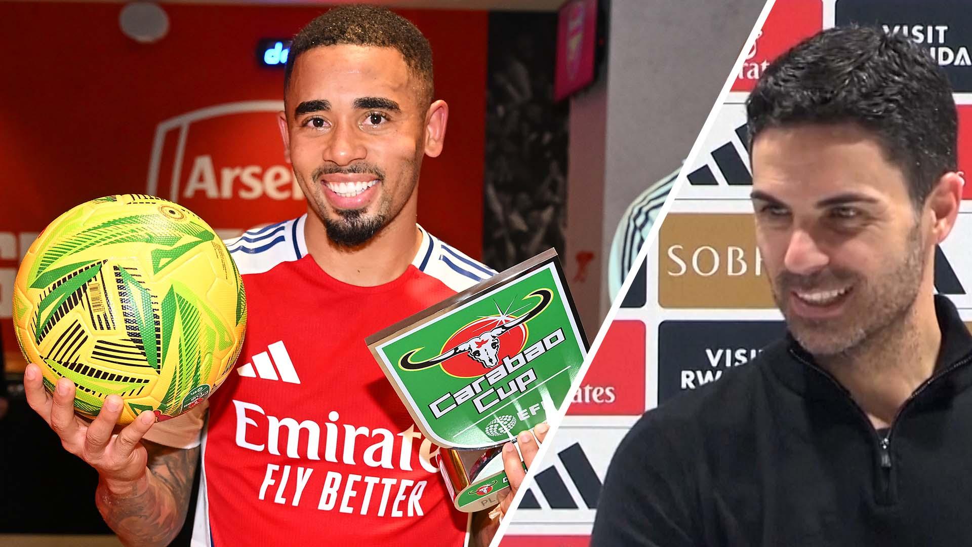 Arteta praises hat trick hero Gabriel Jesus