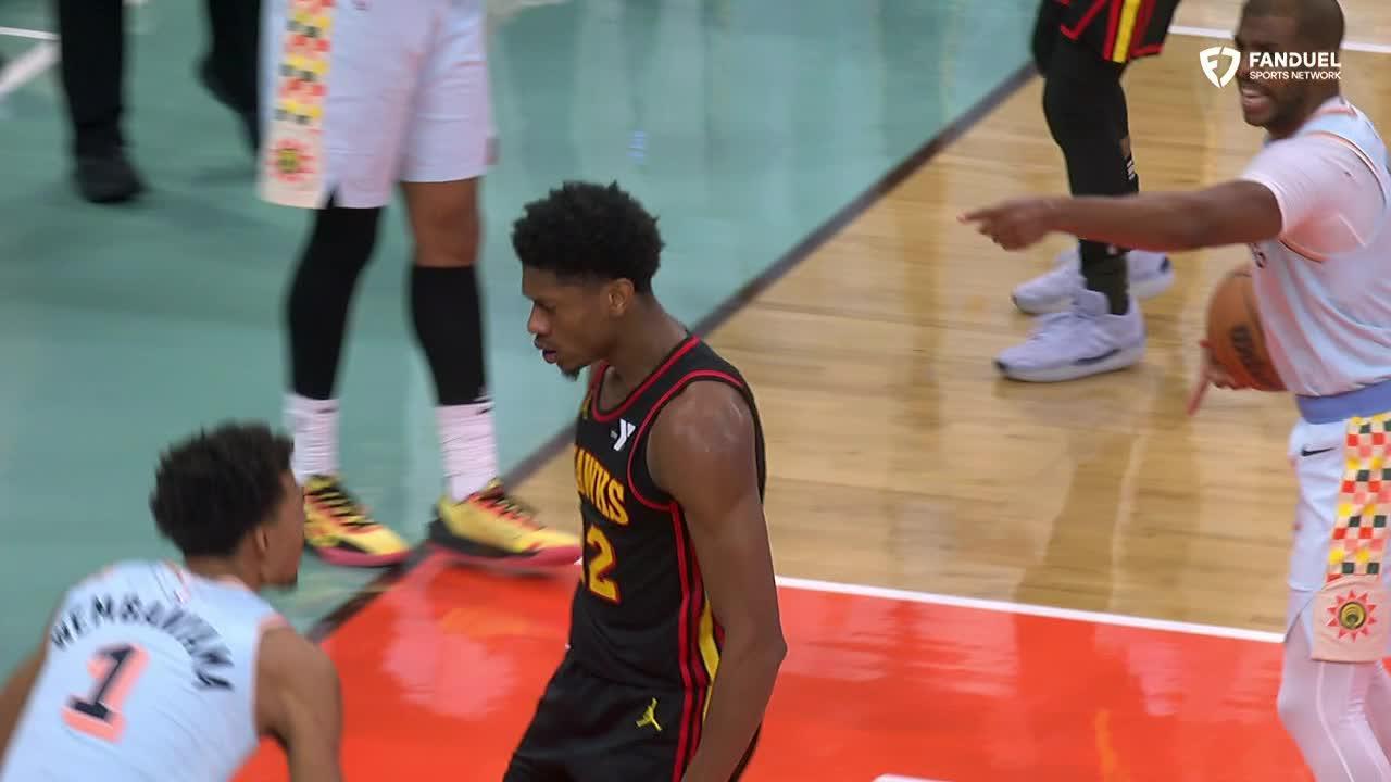 De'Andre Hunter stares down Wemby after posterizing him with clutch jam