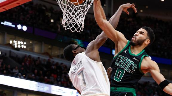 Tatum drives in for epic poster dunk for Celtics