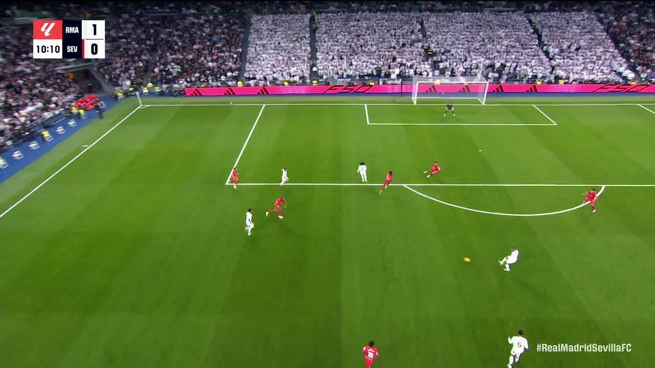 Kylian Mbappé slots in the goal for Real Madrid