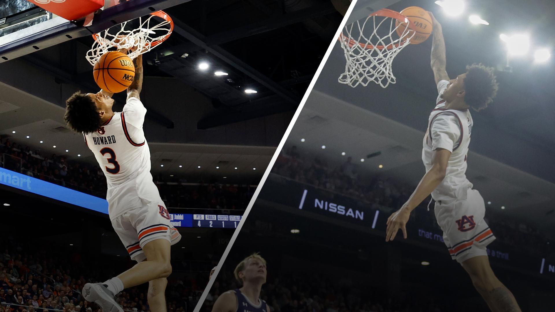 Auburn's Jahki Howard rises for two massive alley-oops