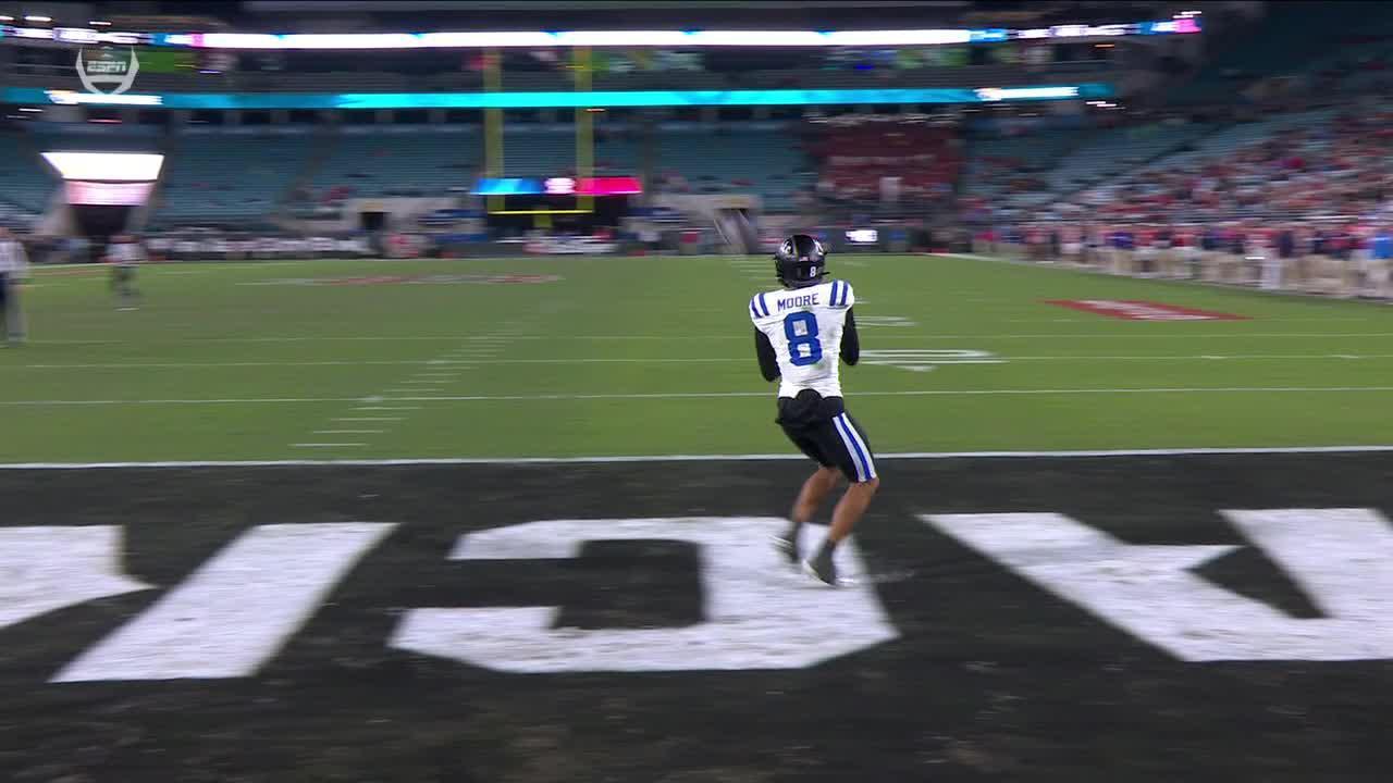 Jordan Moore is left wide open for Duke TD