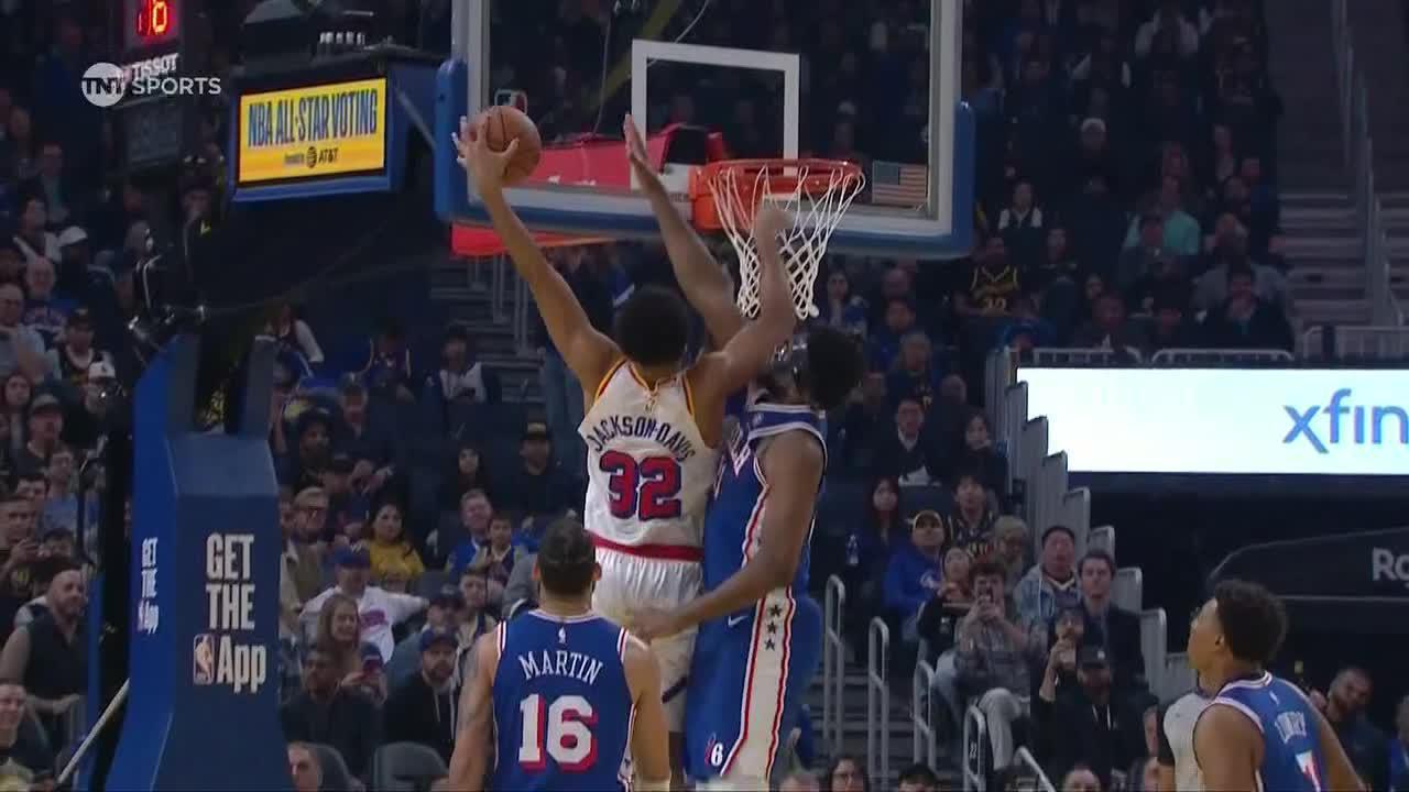 Trayce Jackson-Davis absolutely bodies Joel Embiid with a slam