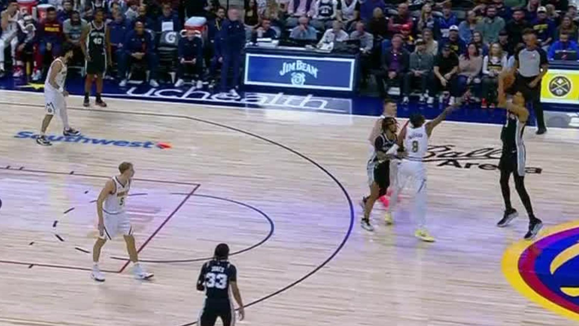 Logo trey! Wemby shows off range with deep 3-pointer