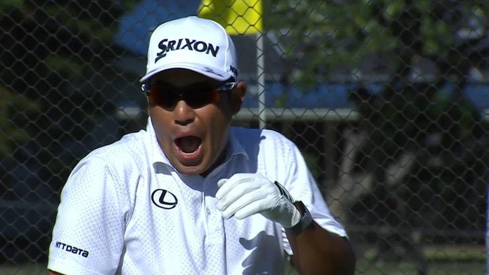 Hideki Matsuyama has one of the stranger back-to-back shots