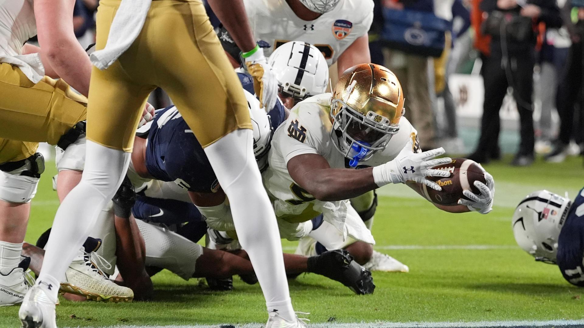 Jeremiyah Love refuses to go down on a Notre Dame TD