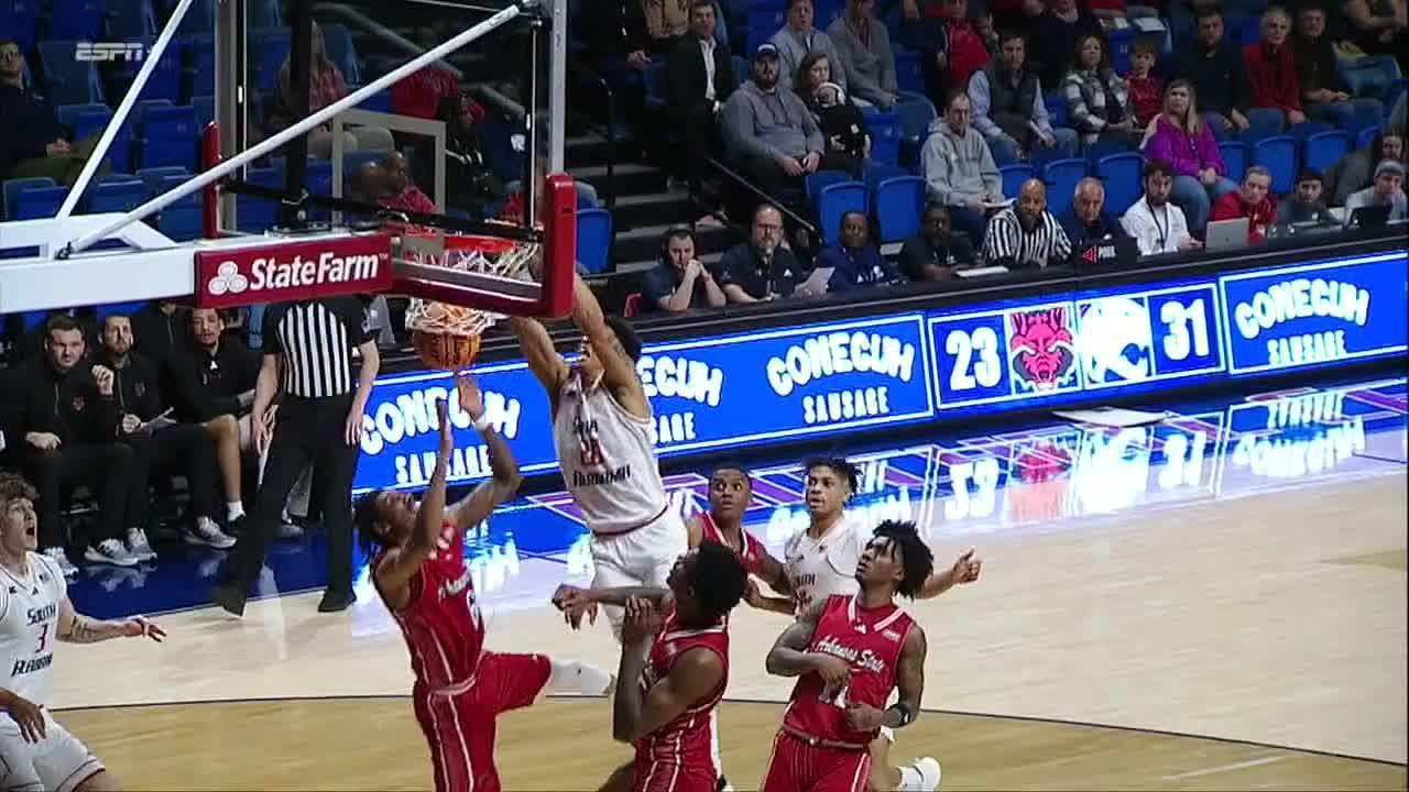 Myles Corey drives for a posterizing slam