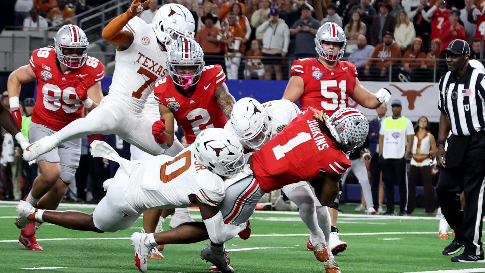 Quinshon Judkins powers into the end zone for a TD