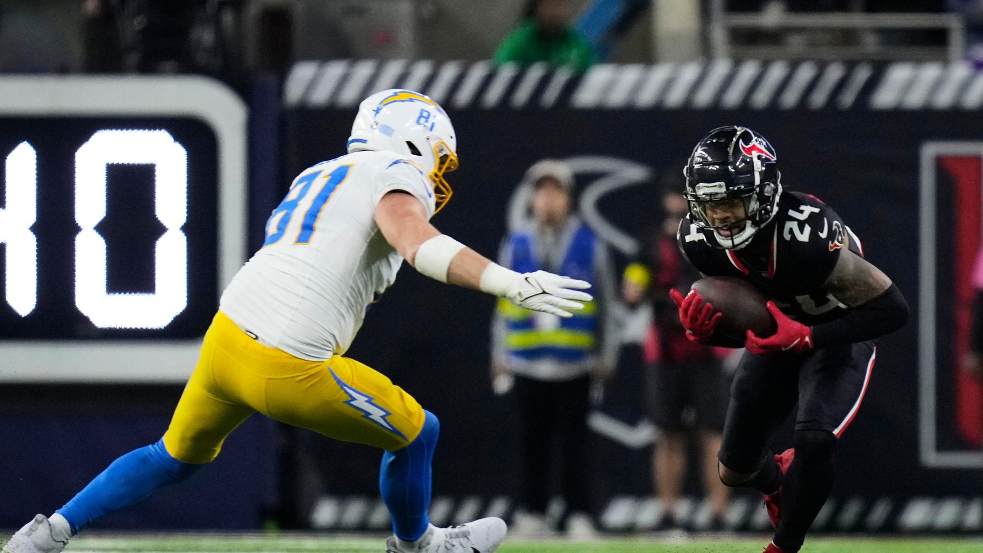 Derek Stingley Jr. gets Texans' 3rd INT of Justin Herbert