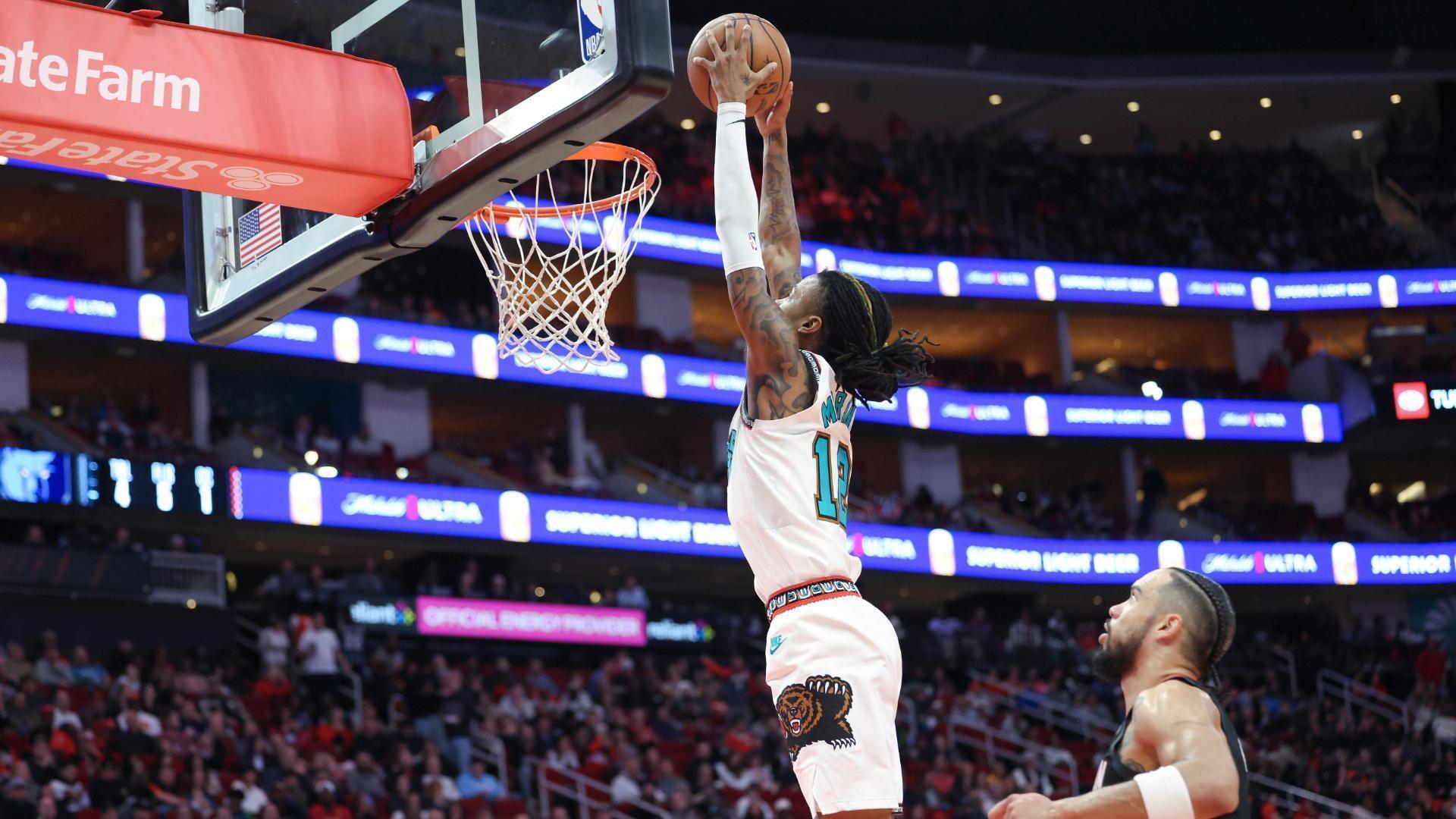Ja Morant takes flight for a 2-handed slam