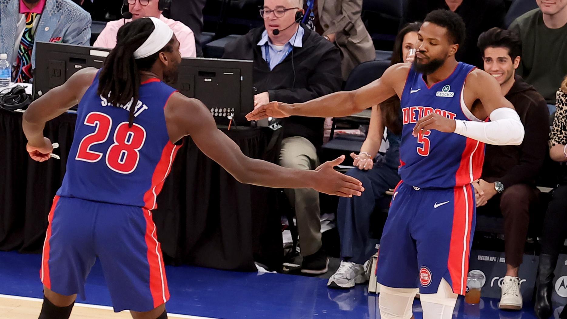 Malik Beasley dances after his clutch treys help Pistons sink Knicks