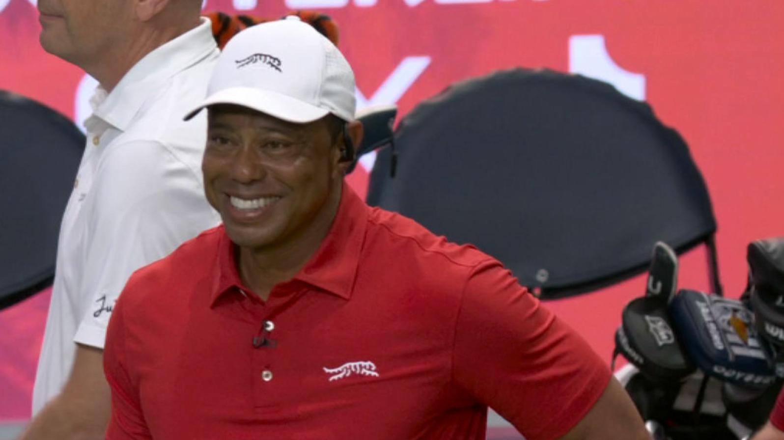 'That was awesome': Tiger hammers his opening tee shot at TGL event