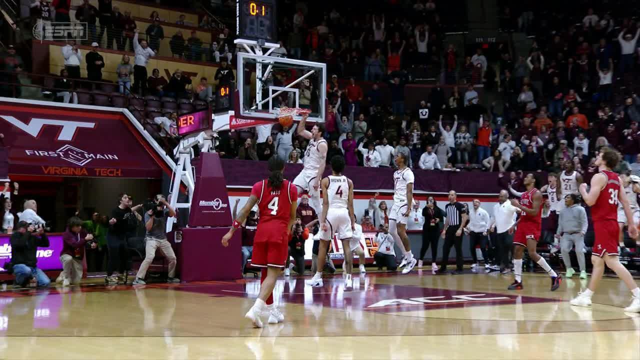 Ben Burnham punctuates Virginia Tech's win with clutch steal and dunk