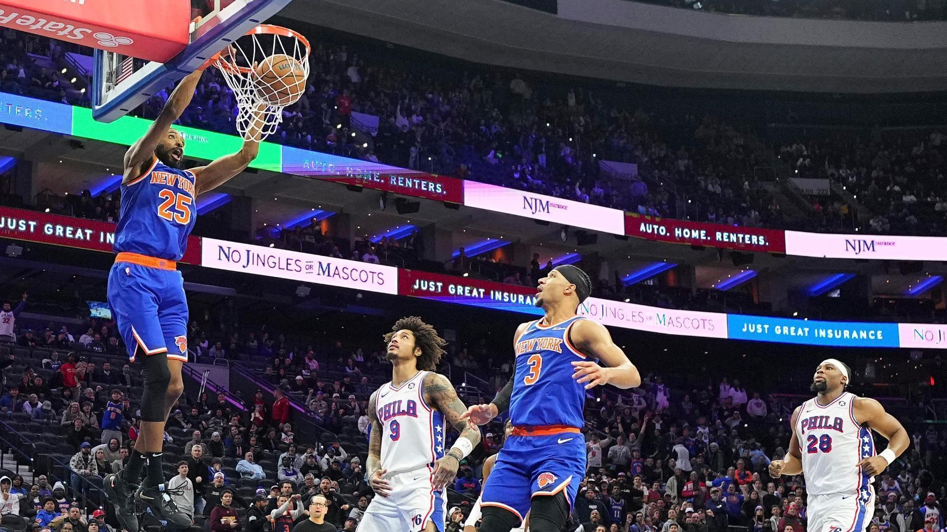 Bridges' big slam on oop from Hart seals Knicks' OT win