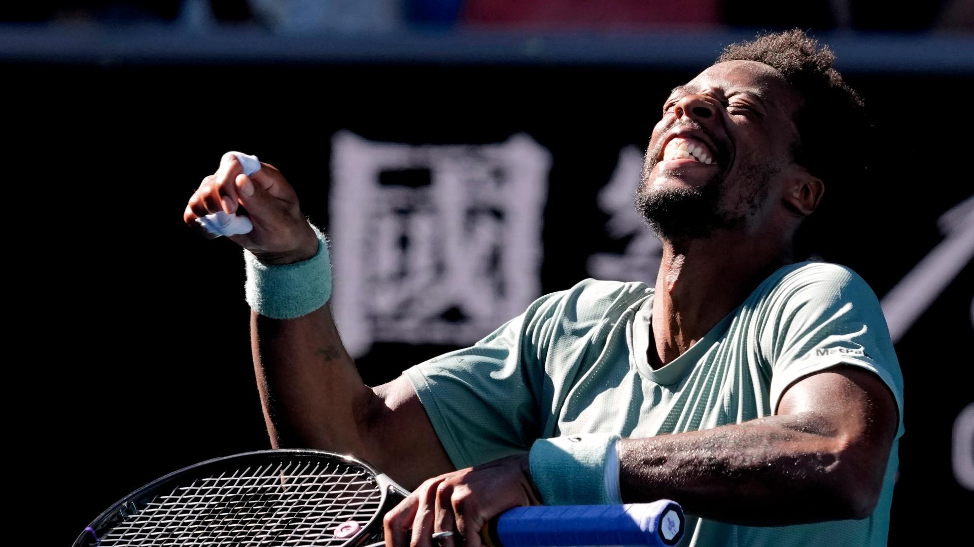 Gael Monfils dances after taking down No. 4 Taylor Fritz