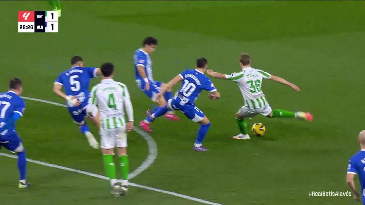 Jesús Rodriguez slots in the goal for Real Betis