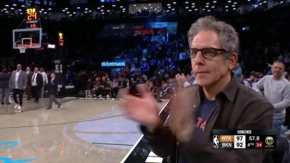 Ben Stiller is happy after OG Anunoby's big dunk