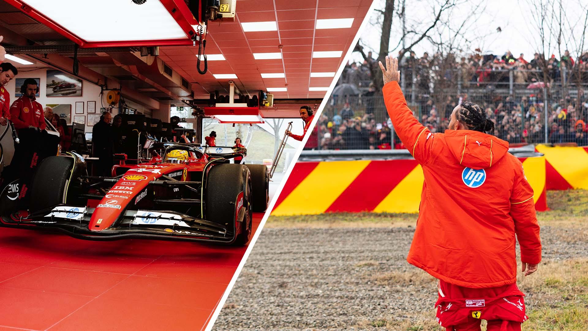 The sights and sounds of Lewis Hamilton's first Ferrari drive