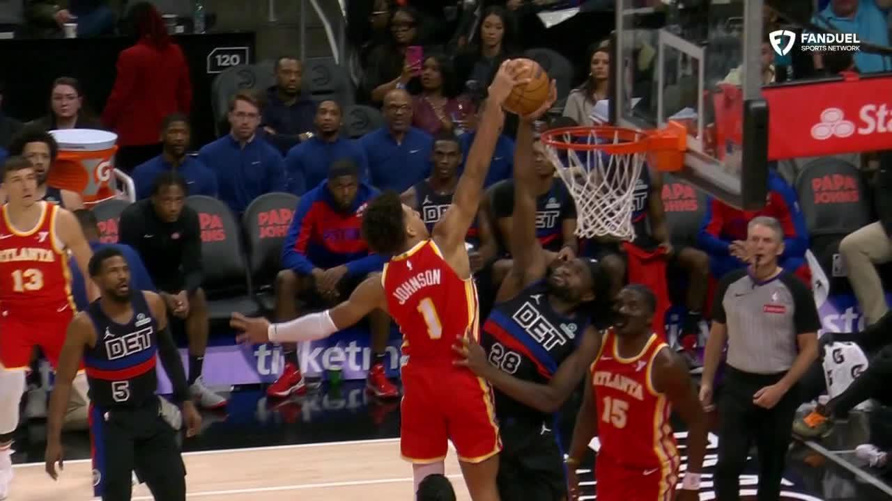 Isaiah Stewart rejects Jalen Johnson's bid for another poster dunk